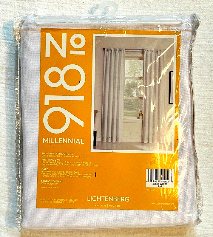 Lichtenberg No. 918 Millennial 100% Polyester 40″ x 84″ White Curtain Panel