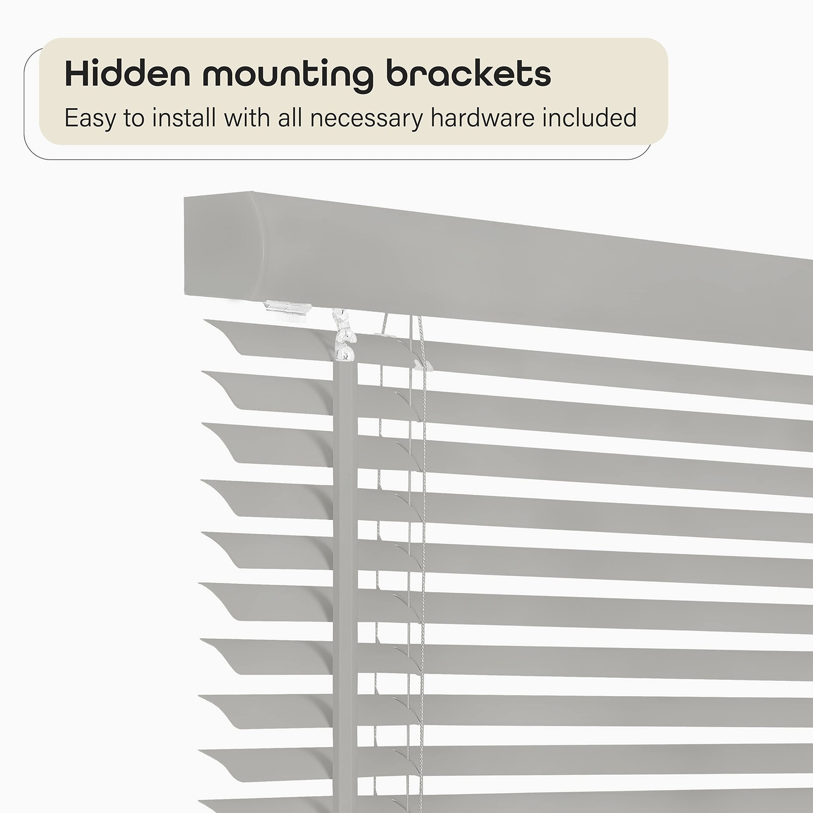 Cordless Light Filtering Mini Blind – 34 Inch Width, 64 34″W x 64″H, Grey