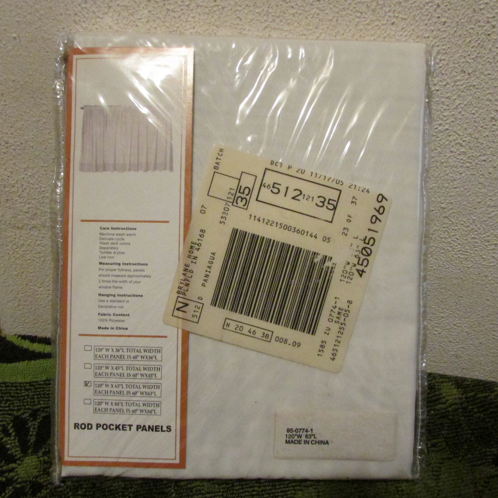 New Brylane Home Window Rod Pocket Panels. 60″ x 63″.