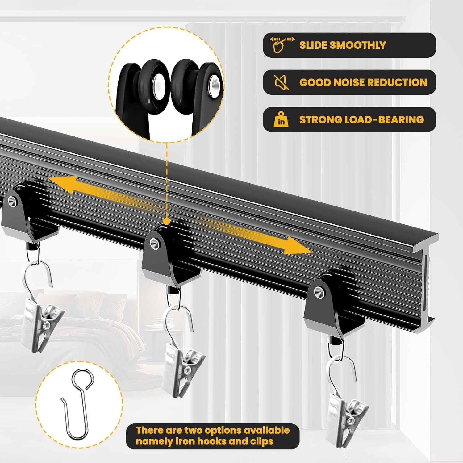 Flexible Bendable Ceiling Curtain Track, Mount for Curtain Rail with Curtain Tra