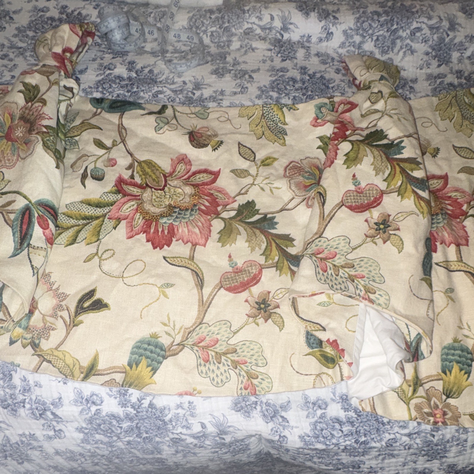 Floral Lined Rod Pocket Window Valance Country Multicolor Opaque 24×18