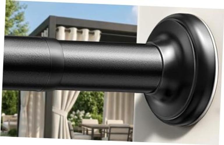 Outdoor Curtain Rod Room Divider Renter Friendly No Drilling Long 44-122 inch