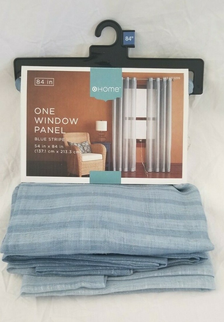 2 Home Blue Stripe Window Panels (1 pair) 108″ x 84″ NIP