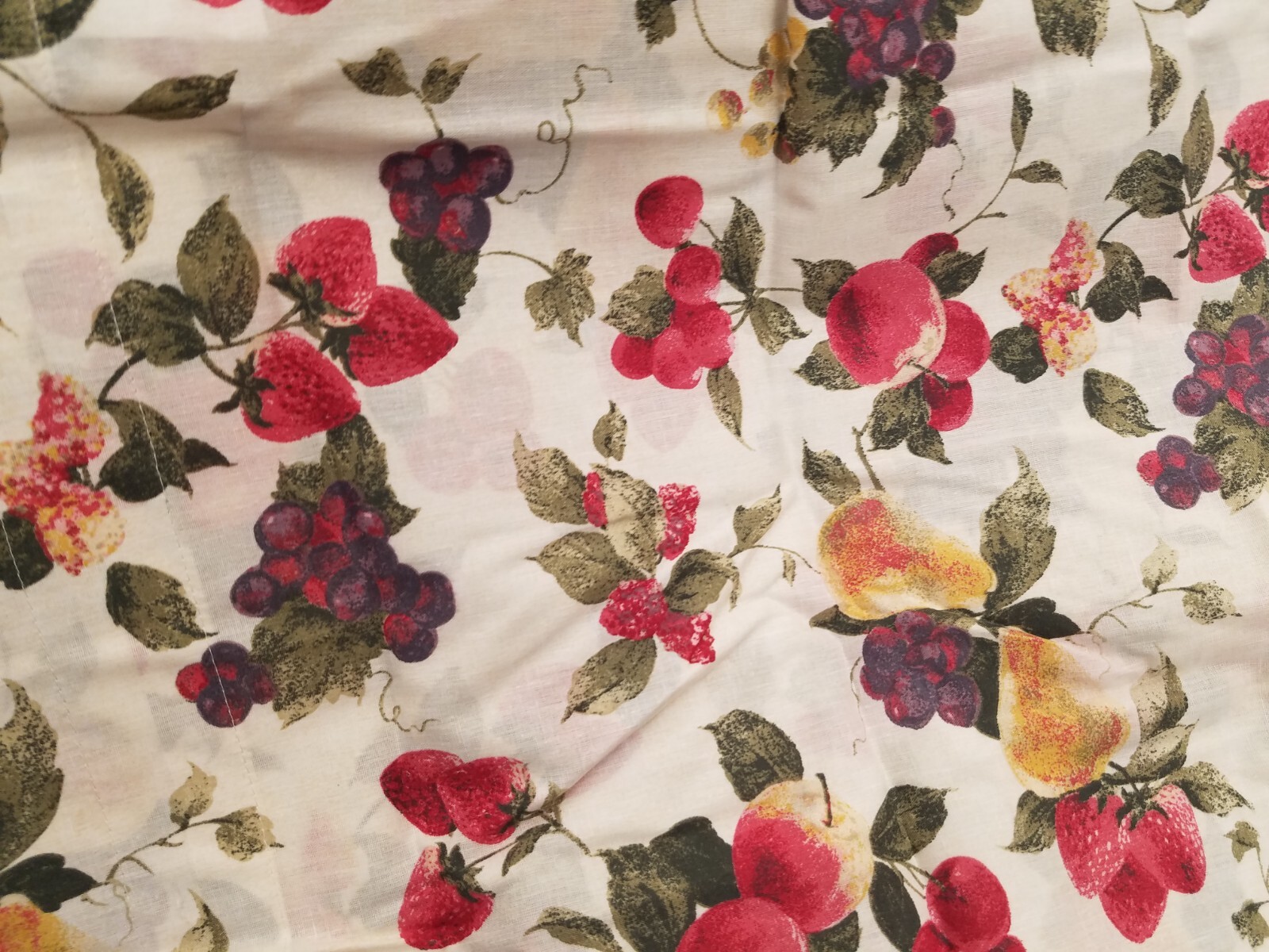 Garden Fruit Multi Color Tier Curtain Pair 58×36 Grapes Apples Strawberries Cafe