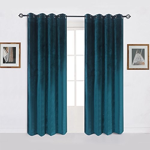 Super Soft Luxury Room Darkening 52″W x 84″L (Pack of 1) Peacock-blue