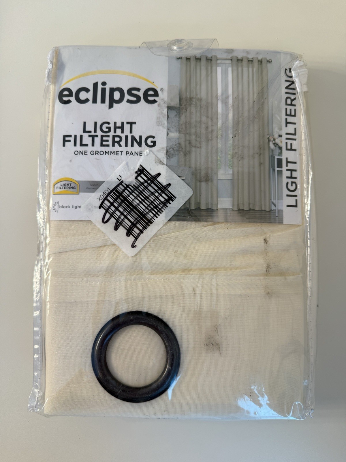 Eclipse Light Filtering Grommet Panel Curtain 52in x 108in Ivory