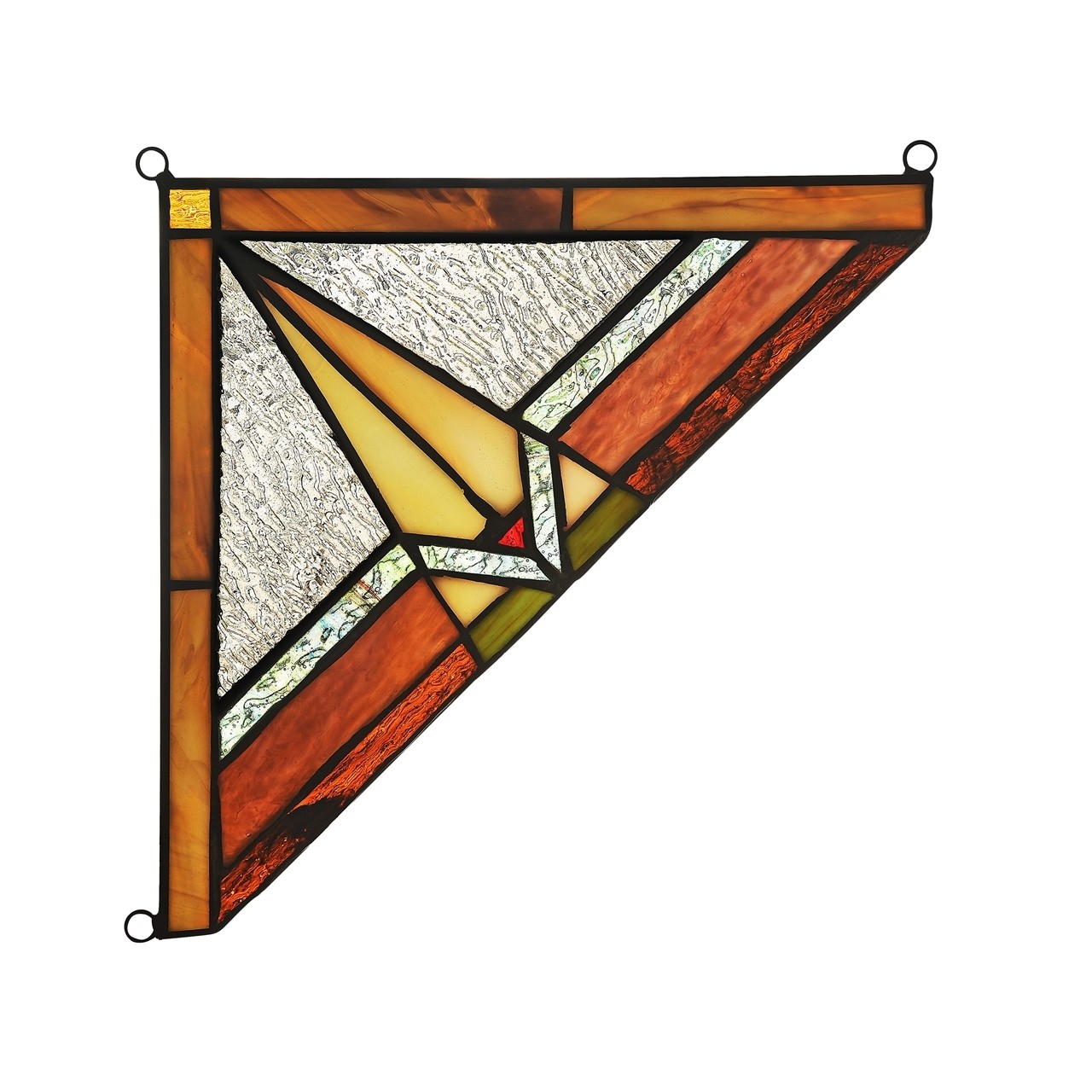 Mission Tiffany Style Stained Glass Corner Window Panel 8″ x 8″ Handcrafted PAIR
