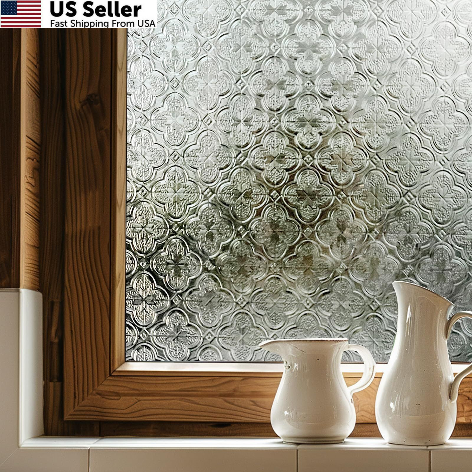 3D Stained Glass Window Film Privacy Decorative Sun Block Bathroom FROM USA