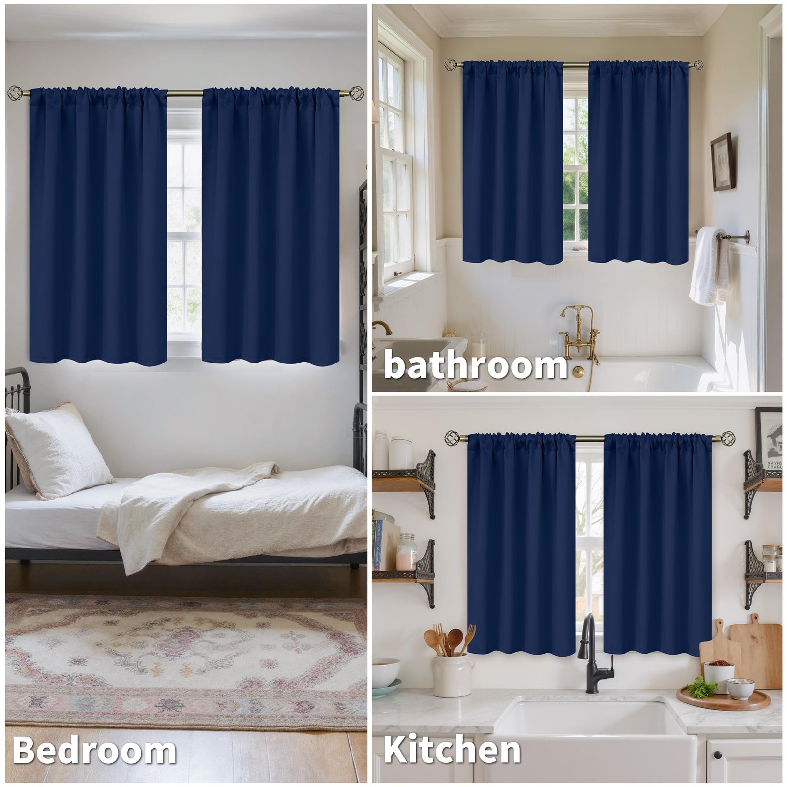BGment Blackout Curtains for Bedroom 45 Inch Length – Room Darkening Drapes Ther