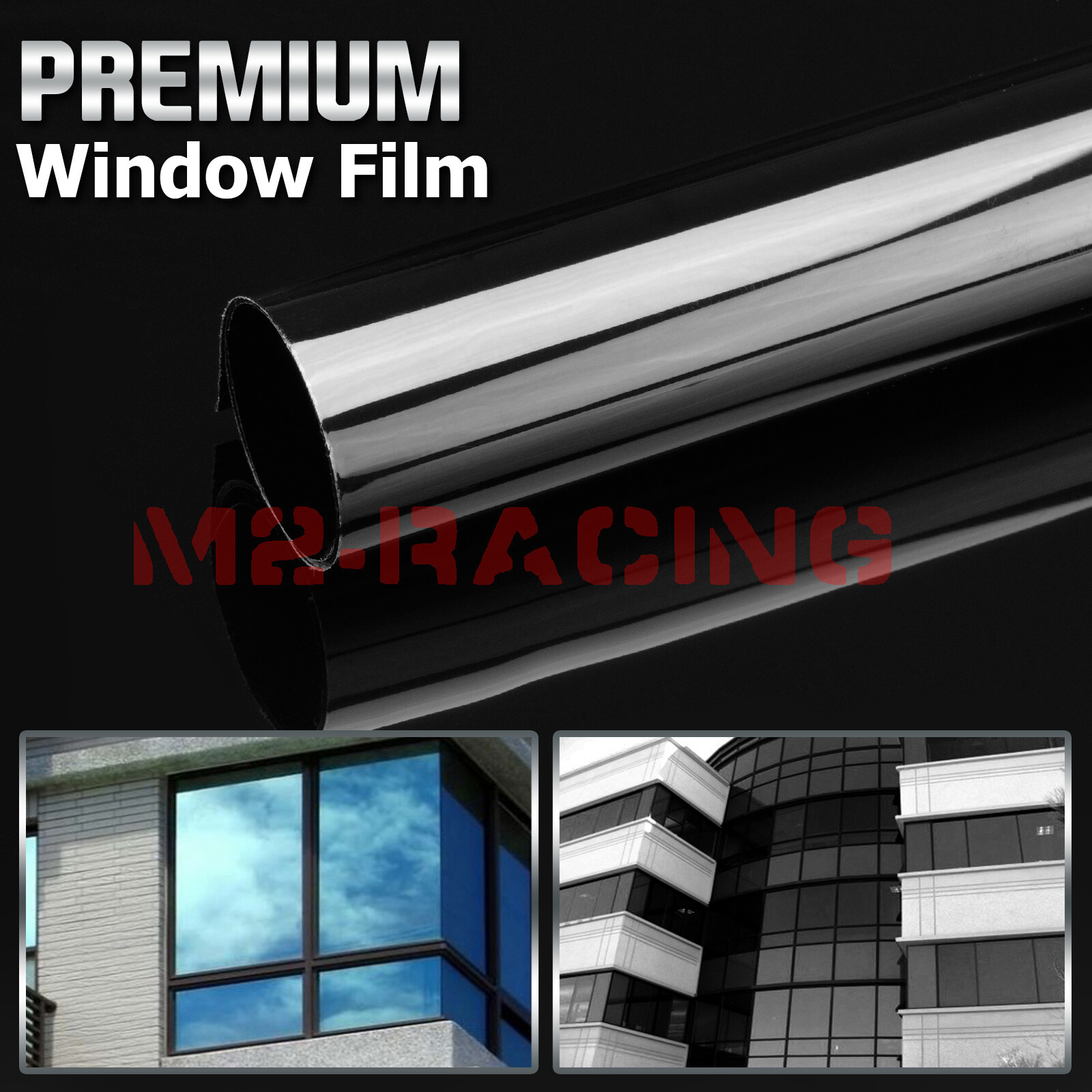 Dark Black Smoke Window VLT 5% Tint Film UV Heat Reflective Home Office #6
