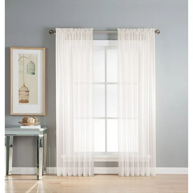 Window Elements Diamond Sheer Voile Curtain Panels