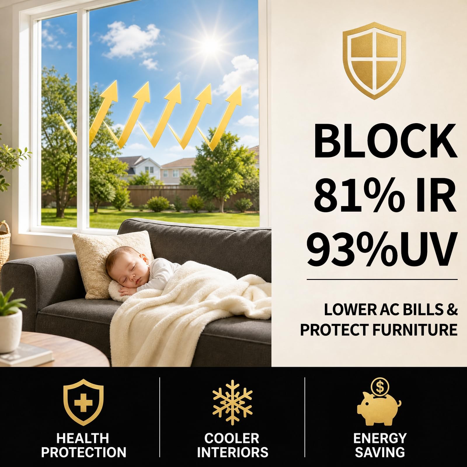 FILMGOO One Way Window Privacy Film, 17.5 Inch x 7.8 Feet, Black Silver