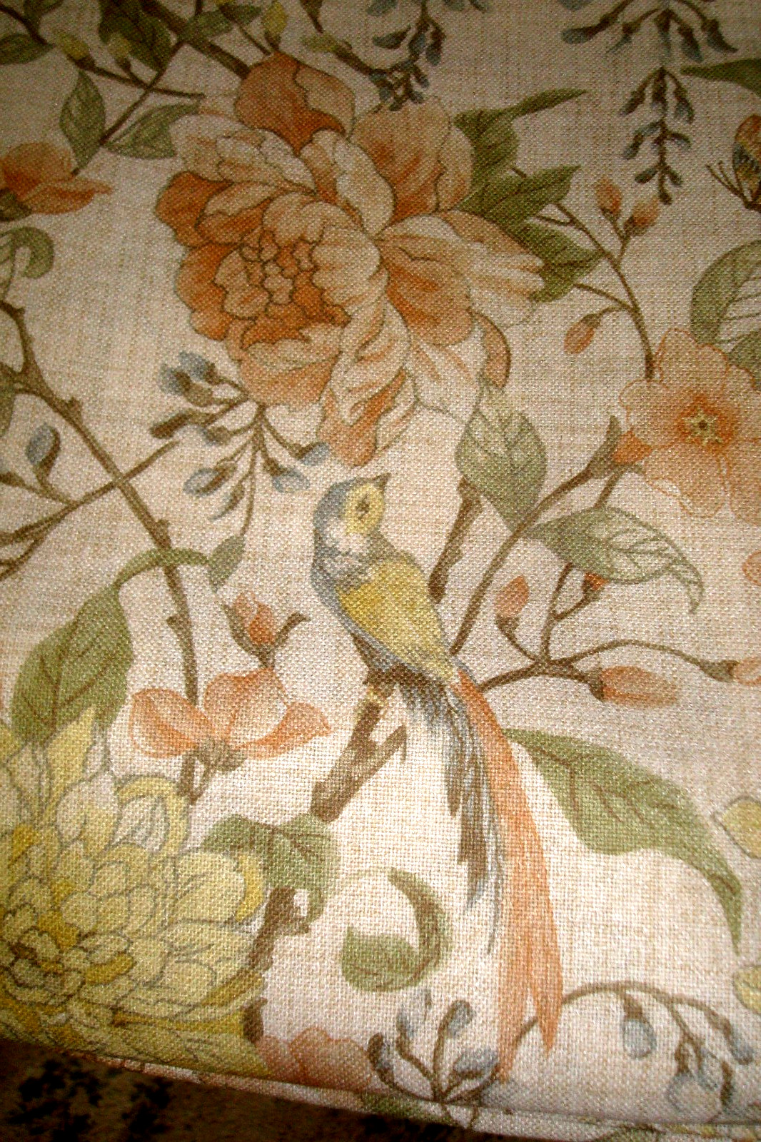 NWT Envogue 2 pc Window Curtains Fancy Spring Floral w/ Birds ea 37″ x 96″ lg