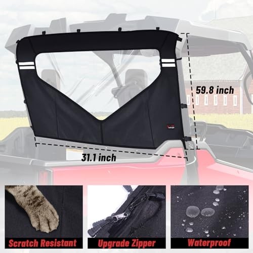 Soft Back Window with Zipper Compatible with Pioneer 1000 3P 6P 2016-2024,
