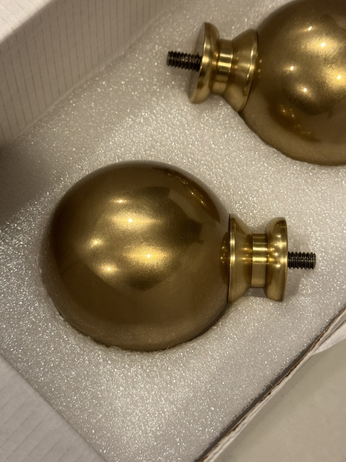 RH Restoration Hardware Easton Solid Brass Ball Finials Medium Set of 2pc