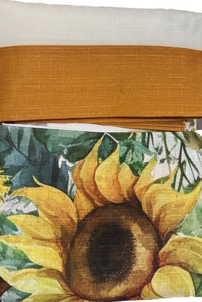 Sunflower Garden Window Kitchen Curtain Tier and Valance 🔥free Shipping