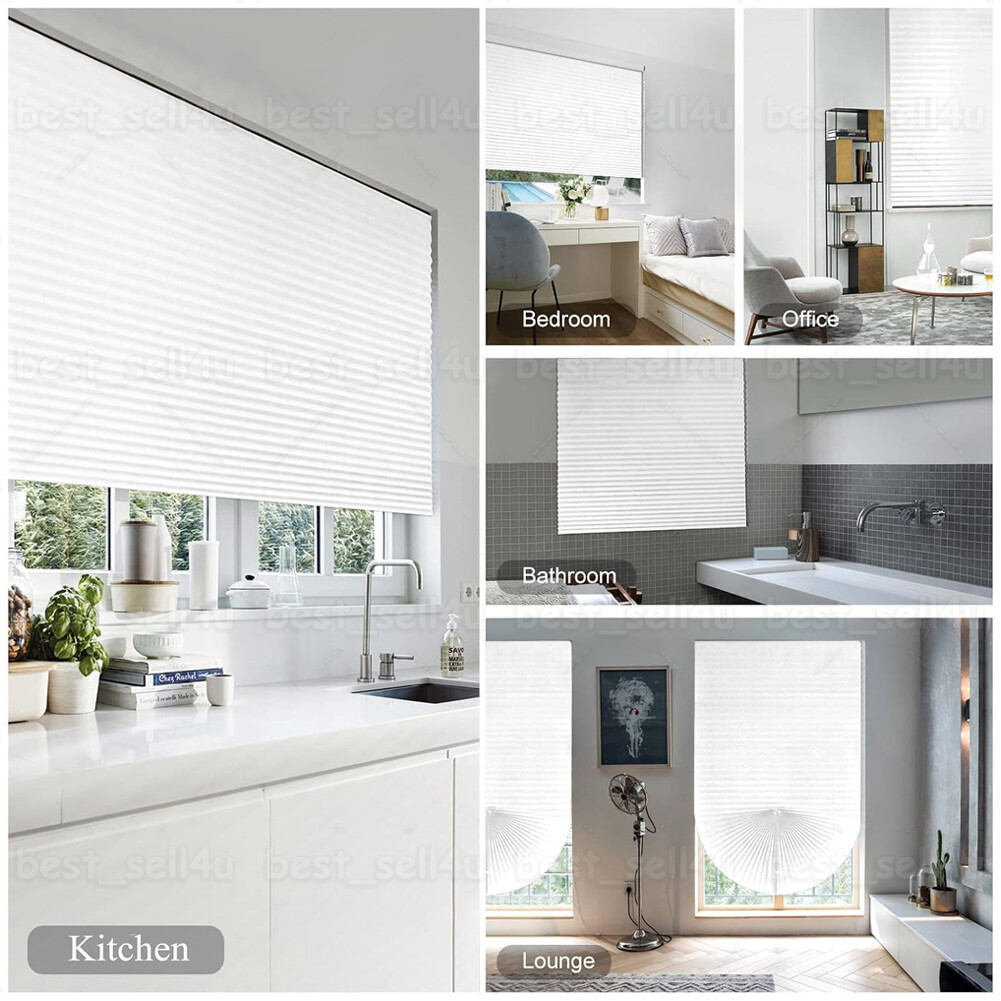 Window Shades Blinds Cordless Self Adhesive Temporary Pleated Paper Blinds Doors