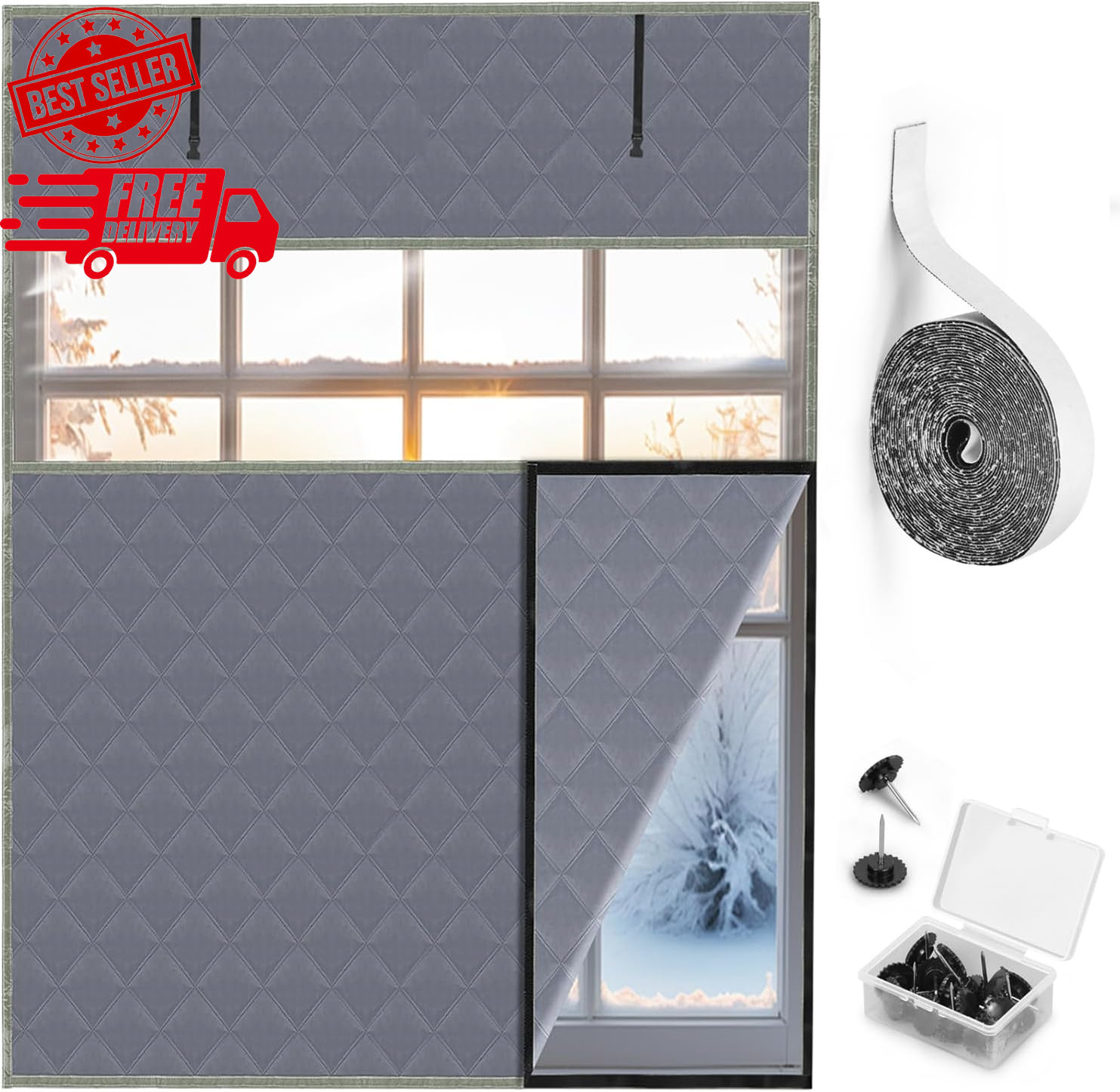 Insulated Thermal Window Cover 26″ x 38″ – Reusable Waterproof Oxford Cloth