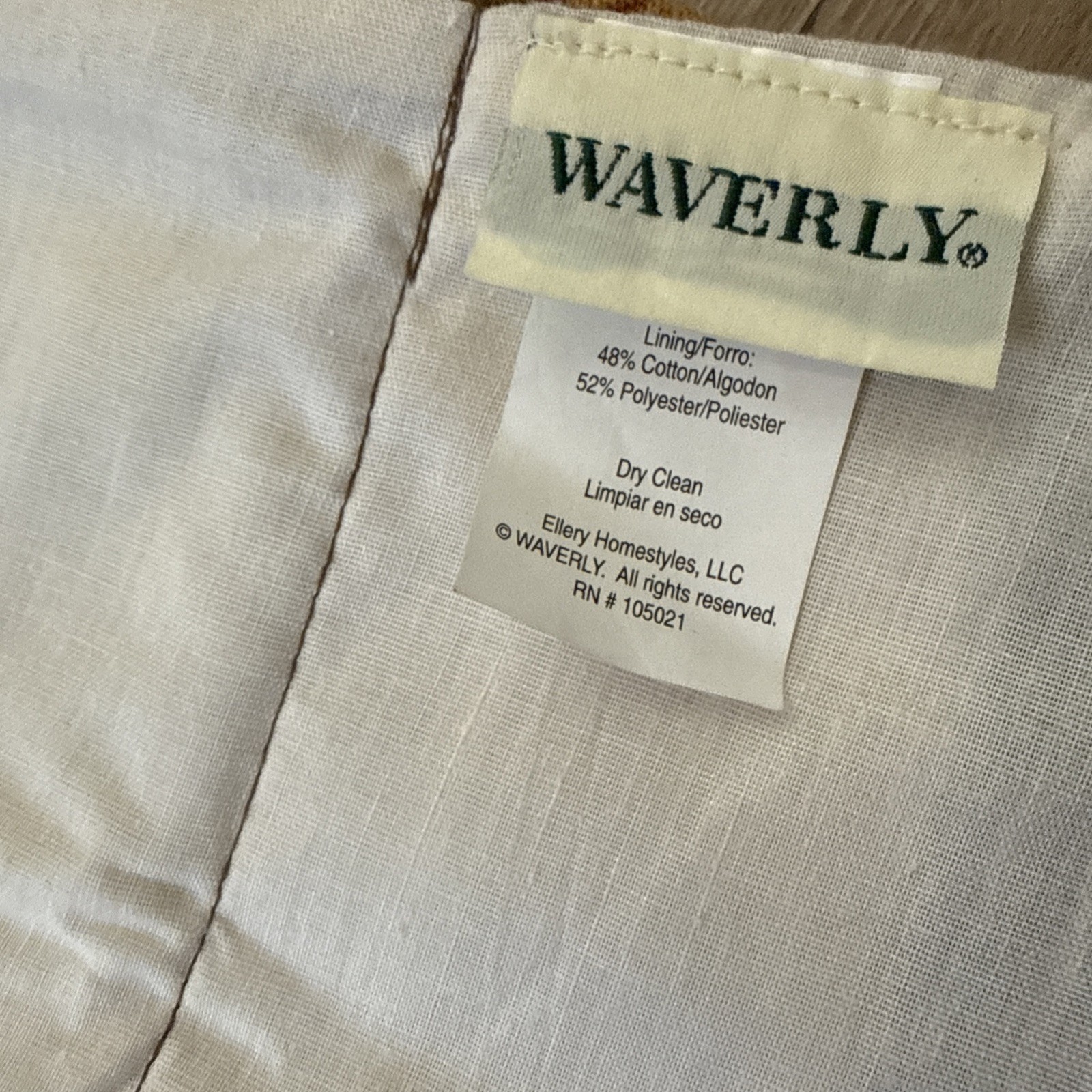 2 Custom Waverly Imperial Dress Antique Brown Valance 72″x17″ Floral Curtains