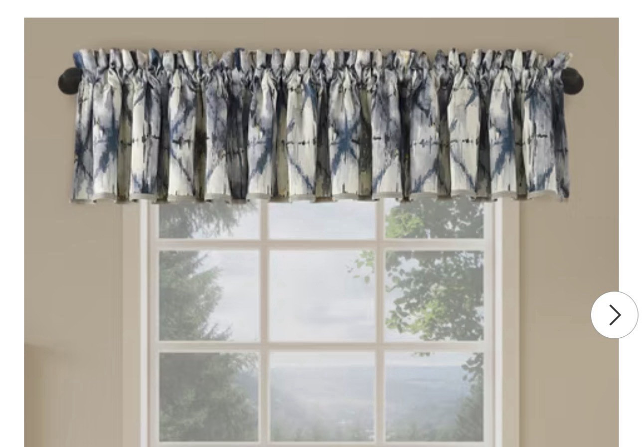No. 918 Keaton Geometric Room Darkening Rod Pocket Valance Gray 54 x 18 in