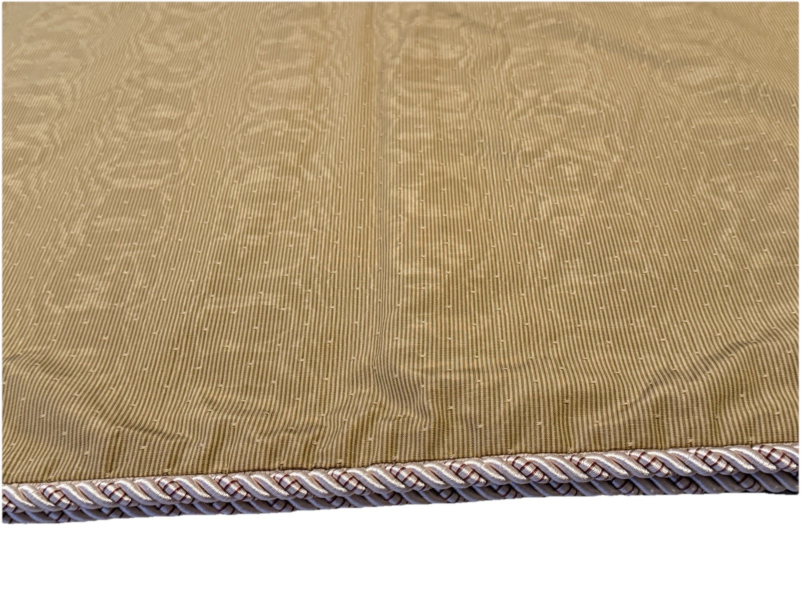 Custom High End Valance Short Curtain 1 Tan Brown Faille Striped Lined Border