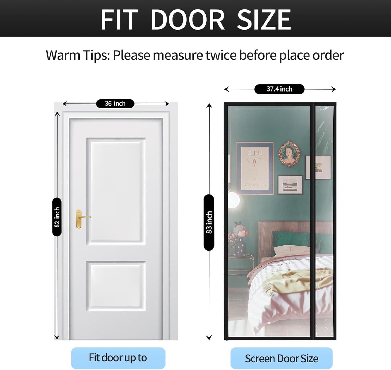 Transparent Reversible Left or Right Side Opening Insulated Door Curtain,
