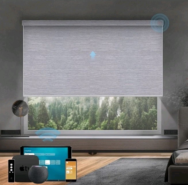 SmartWings Motorized Roller Shades Work with HomeKit 100% Blackout Window 16×22″