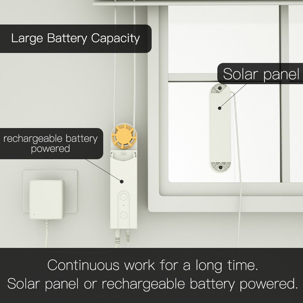 MOES ZigBee Smart Curtain Motor Roller Blinds Shutter Drive DIY With Solar Panel