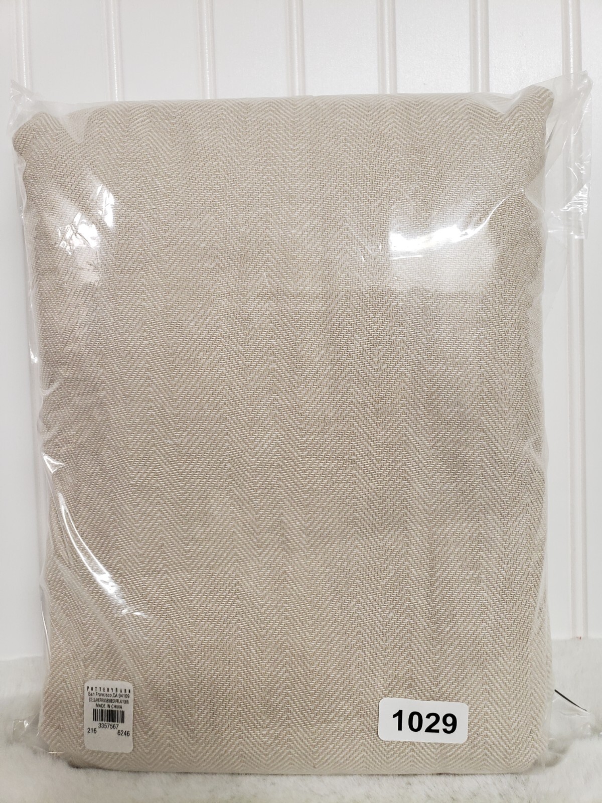 Pottery Barn Stella Herringbone Linen Flax Curtain Drapes Panel NEW 50×108