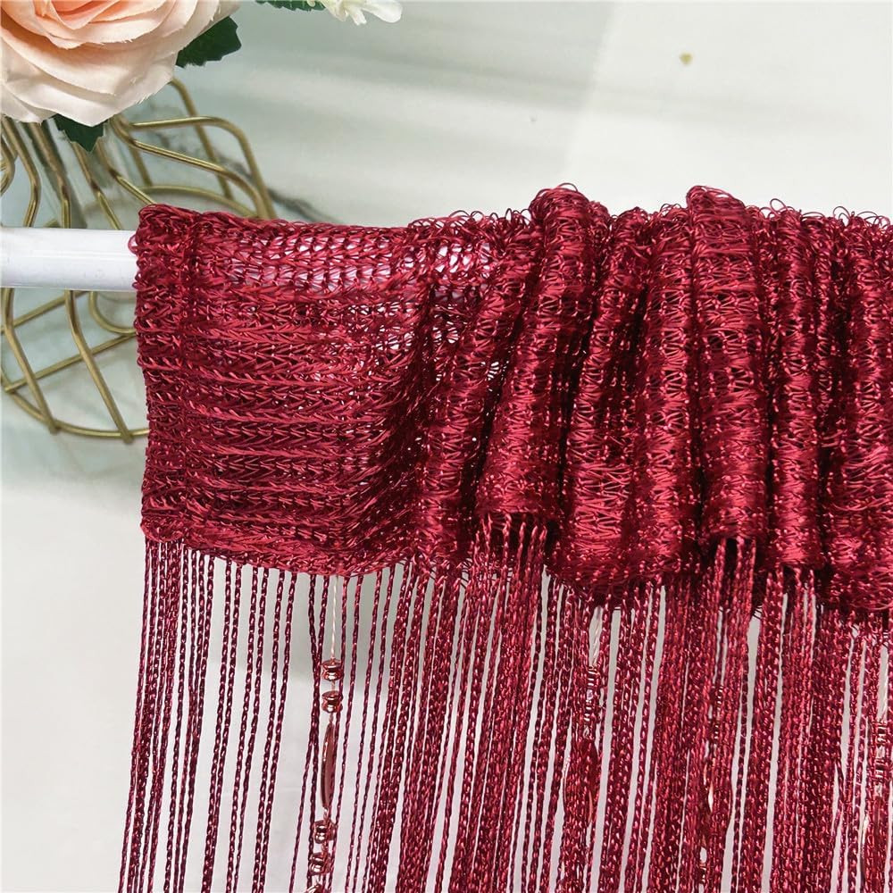 100cmX200cm Decorative Door String Curtain Beads Wall Panel Fringe Window Room D