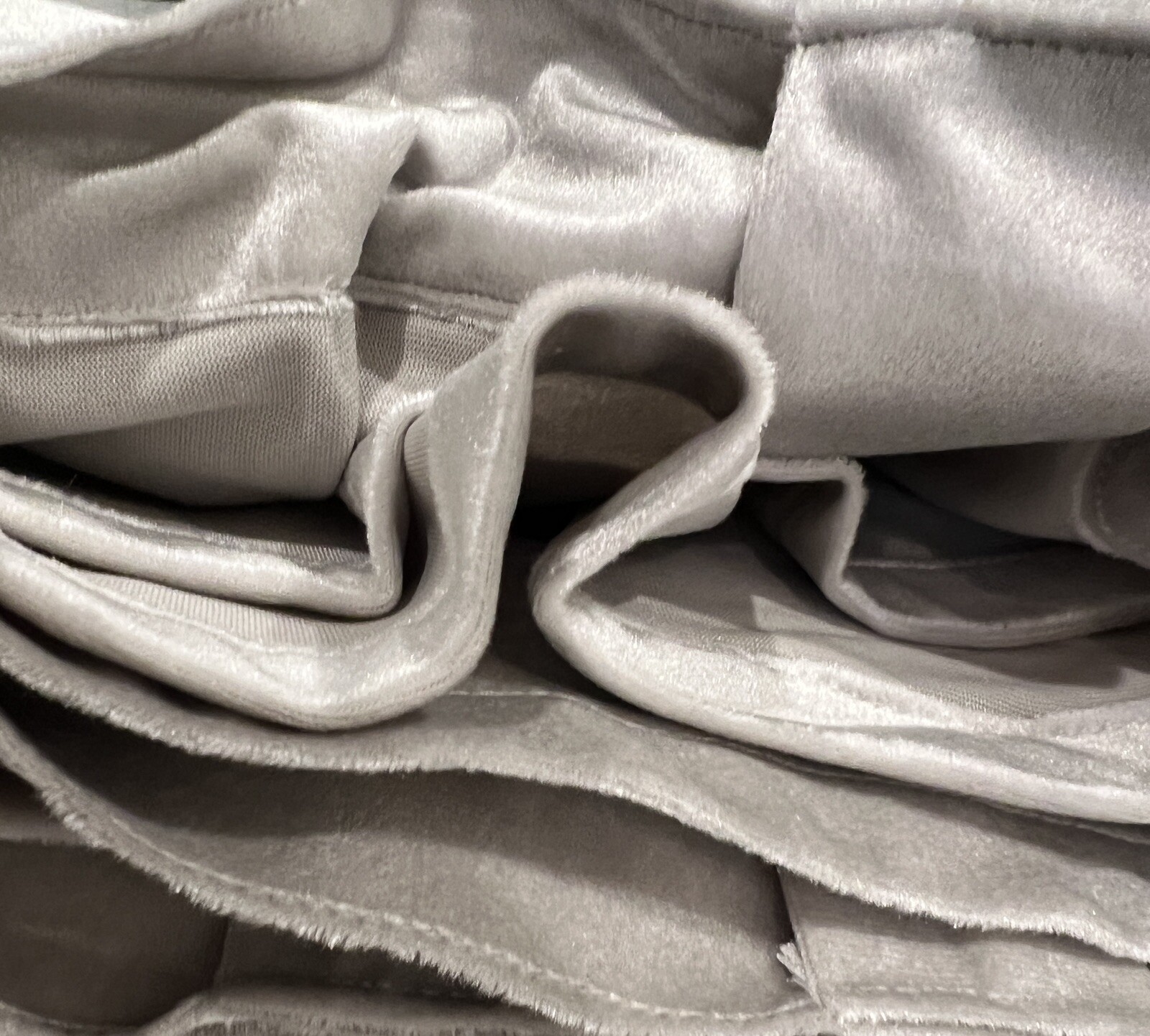 Serenity Velvet Silver Gray Panel Curtains 38×96 Set Of Two NTW Hidden Tab Top