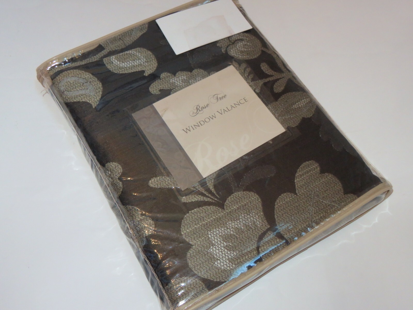 Rose Tree BRYANT PARK Black Silver contemporary floral Tailored Valance NEW