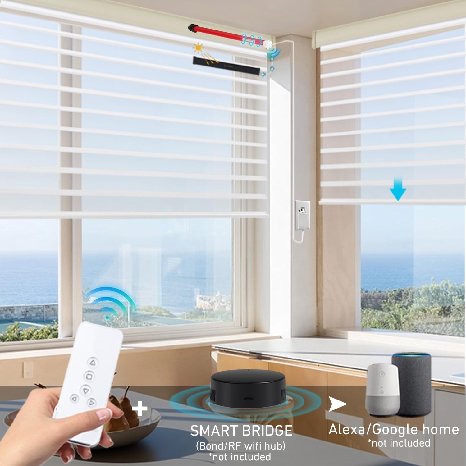 Roller Shade Motor Kit with Remote Control – Rechargeable ‘