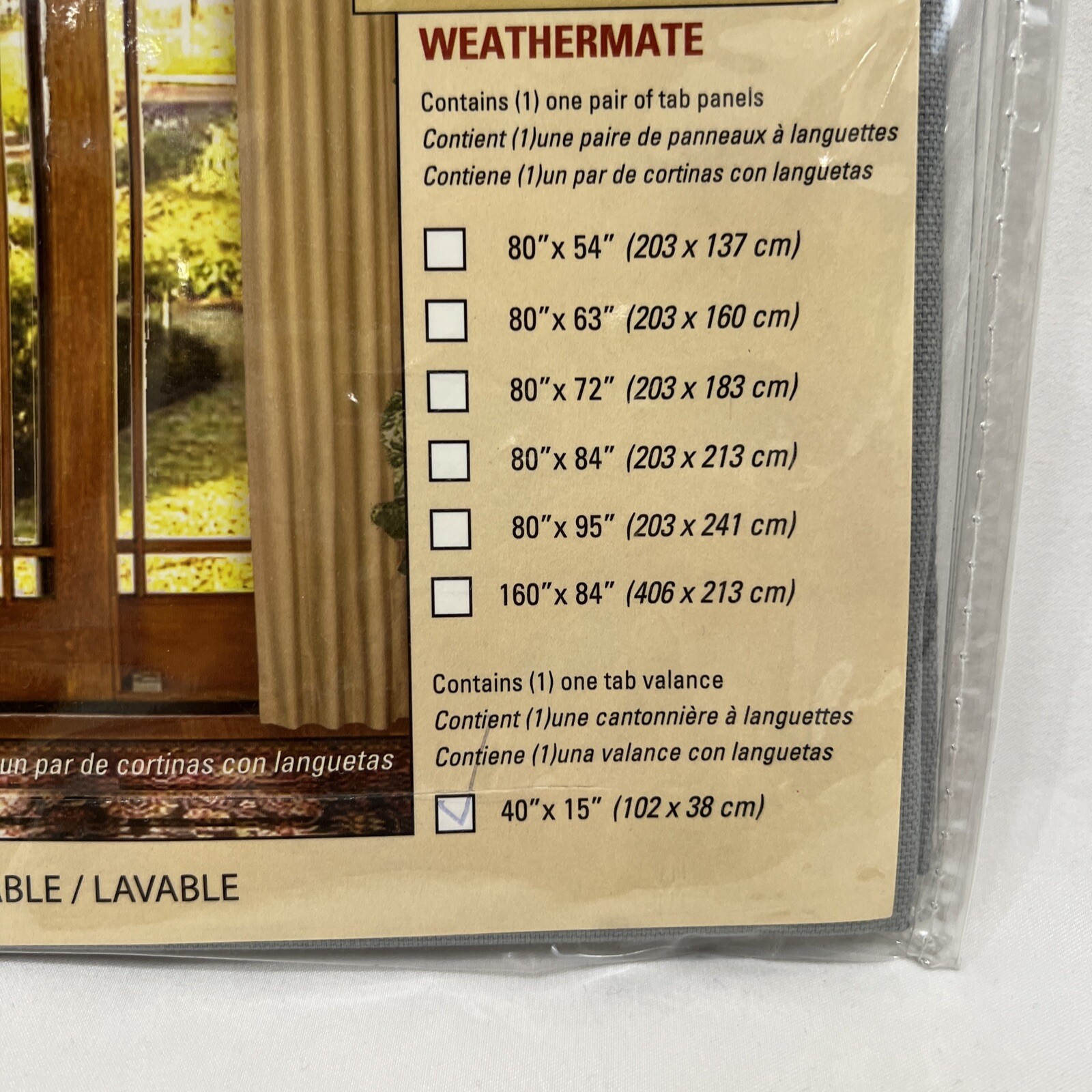 Plow & Hearth Window Valance 15″L x 40″W Thermalogic Colonial Tab-Top Gray