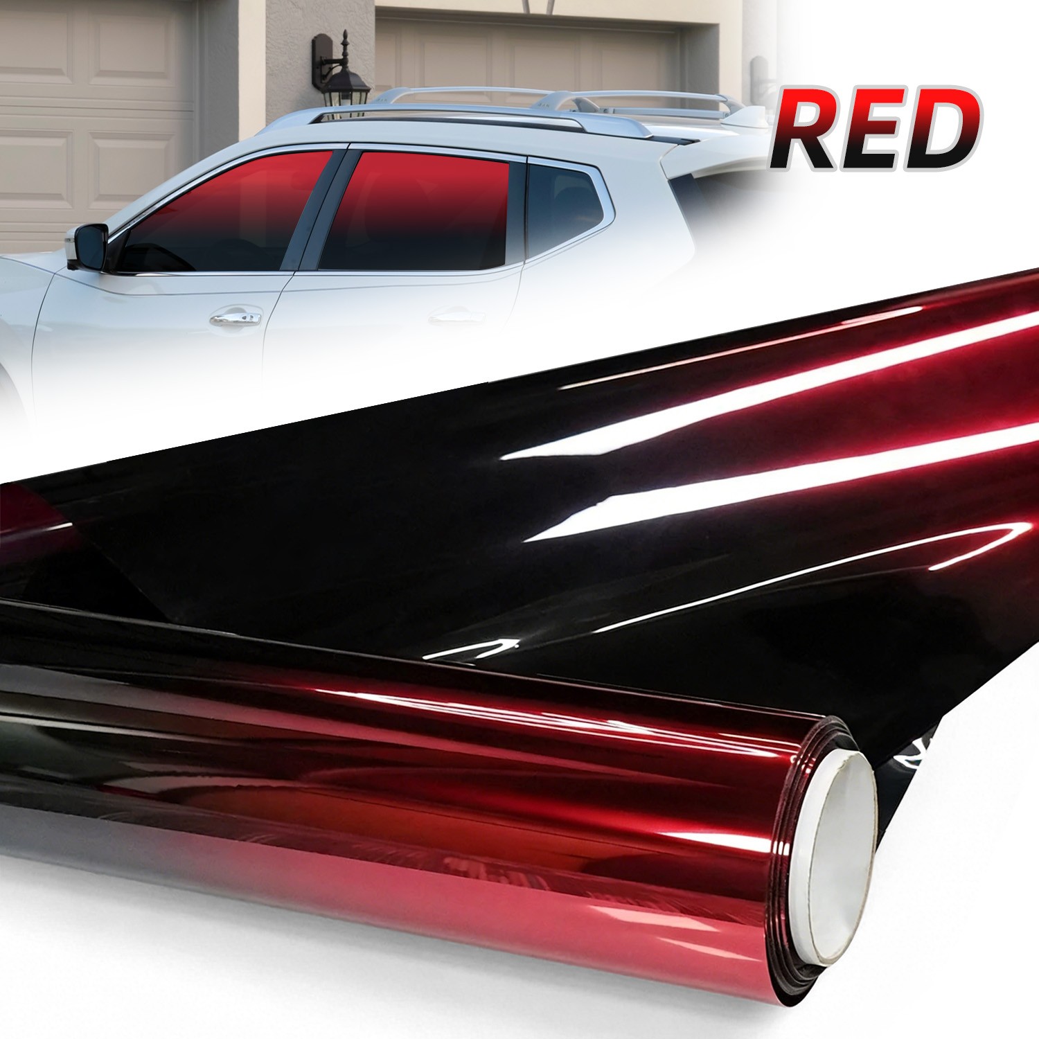 2-Color Gradient Car Window Tint, UV Blocking Sun Protection Film for Auto Glass