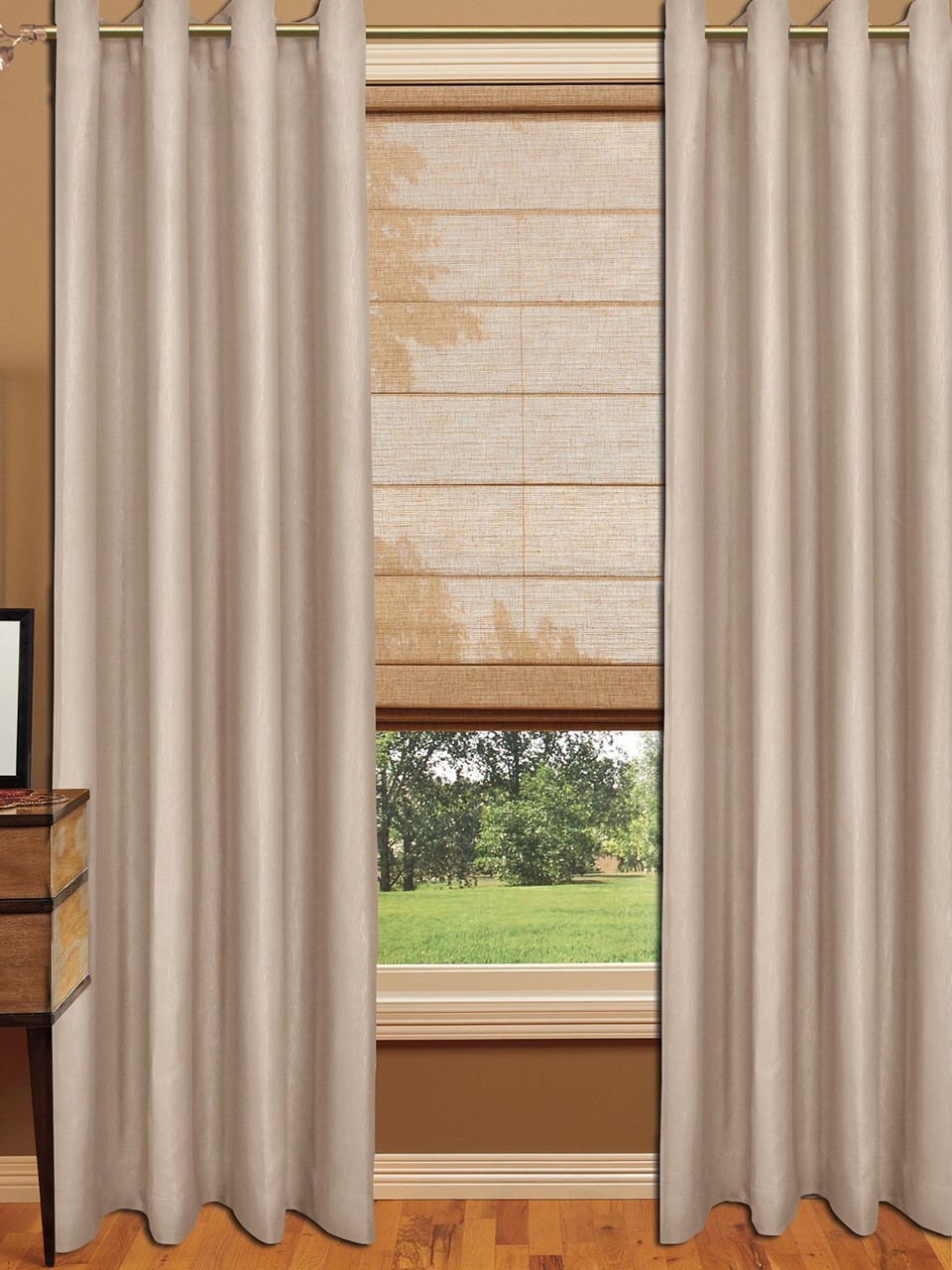 100% Blackout curtain – Light Cream – Polyester- 55 x 96 Inches – Fire retardant