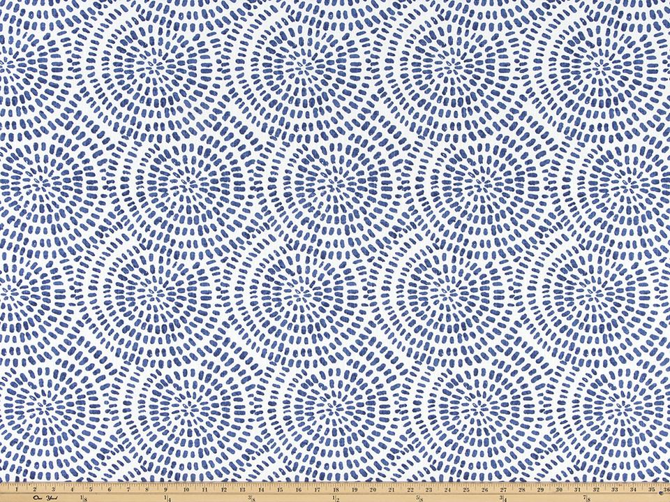 Curtains Made in USA, Cecil Commodore Blue White, Medium Weight Cotton Slub