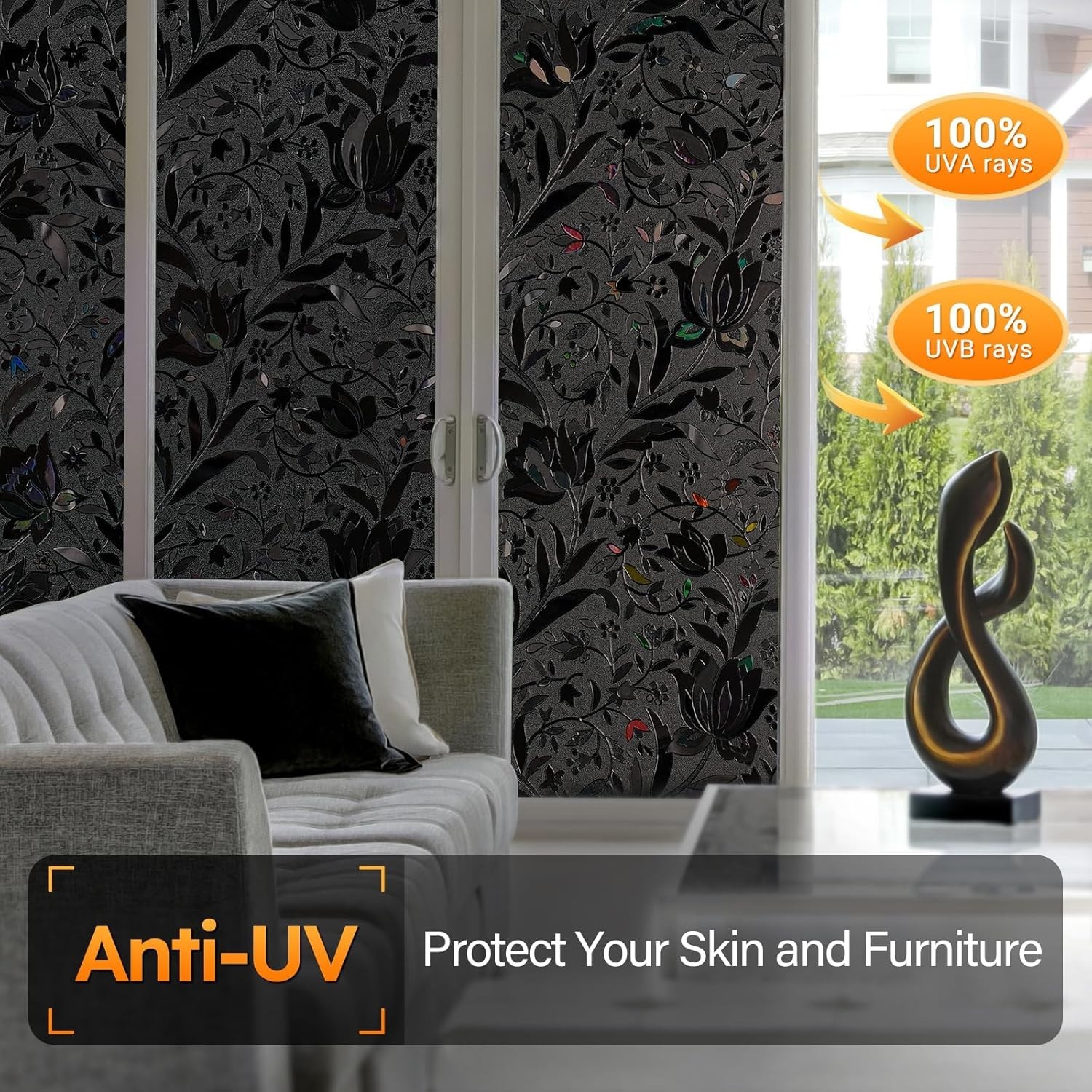 Window Privacy Film Decorative Stained Glass Static Clings Frosted Sticker Cover