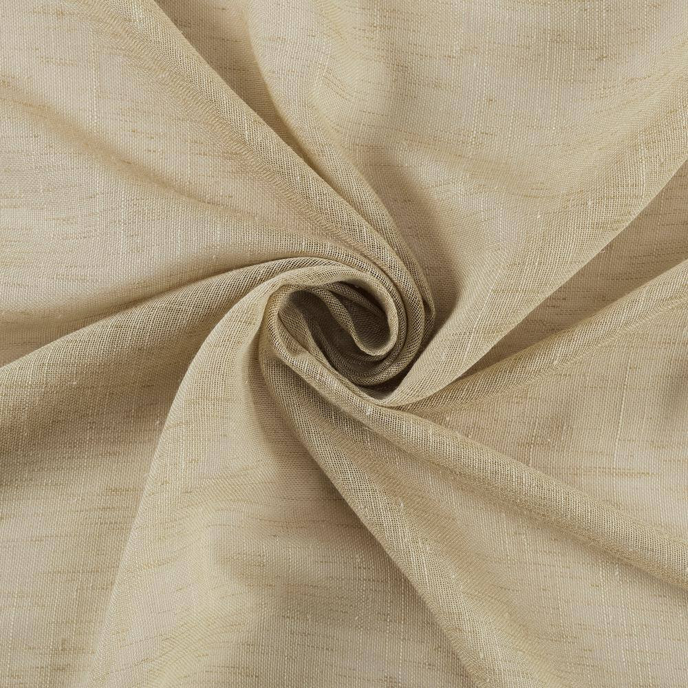 Vail Sand Linen Polyester Blend 52 In. W X 95 In. L Grommet Light Filtering Curt