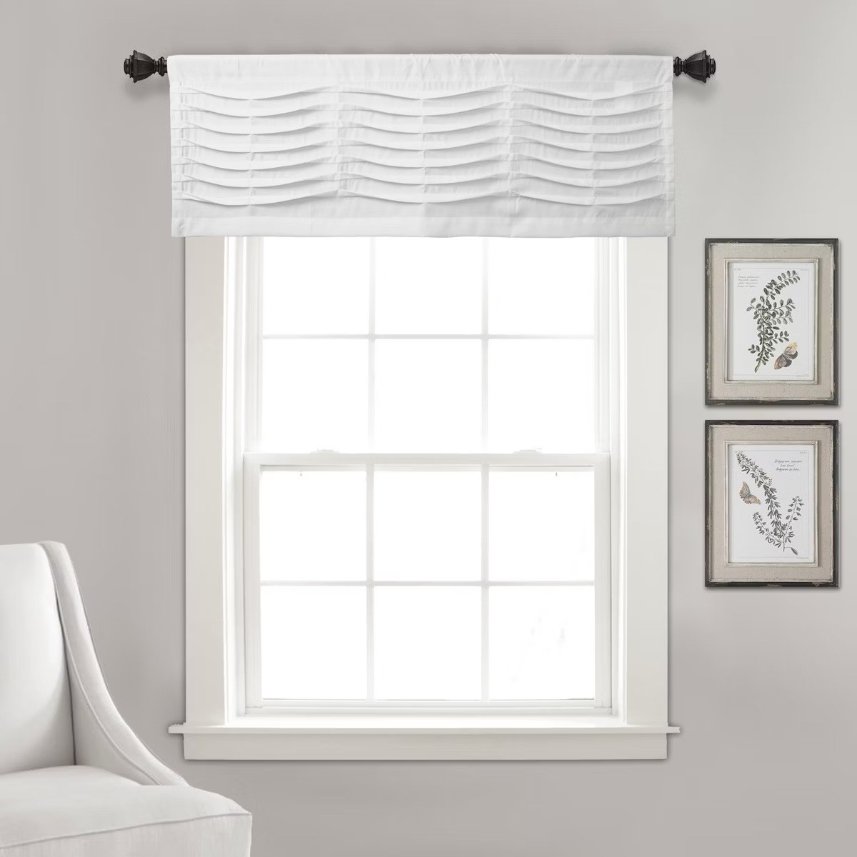 TWO wave Texture Valance White – Lush Décor: Valance, Solid Pattern, 18″x52″