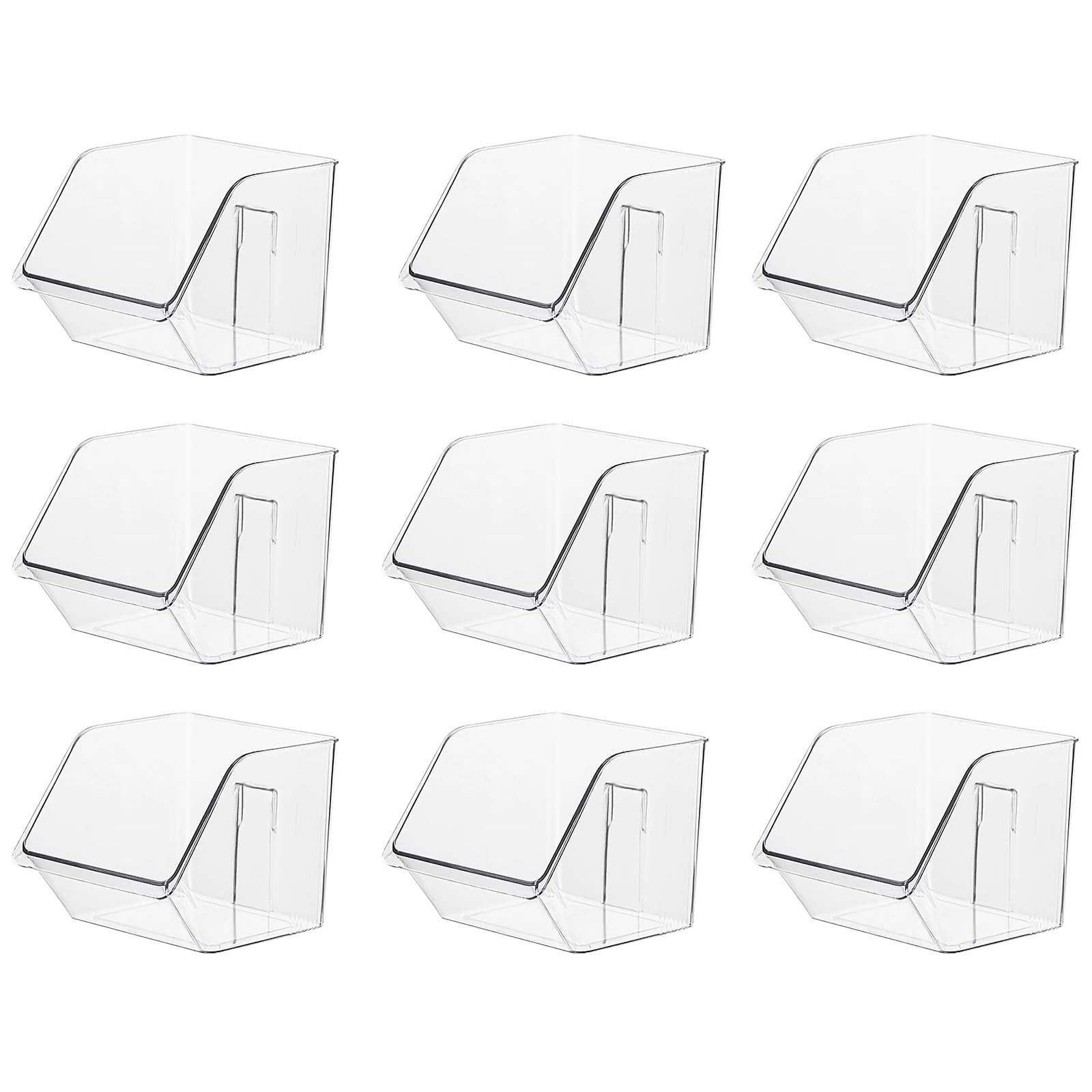 9-Pack Small Clear Storage Baskets, Adhesive Spice Rack Wall Mount for Counte…