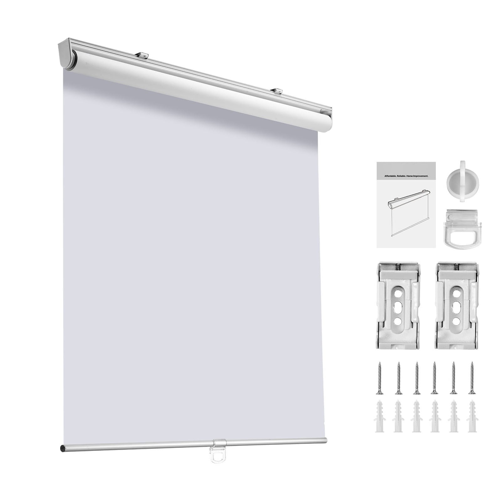Cordless Roller Shades, 34 x 72 in, Pull-Down Blackout Blinds for Room Darkening