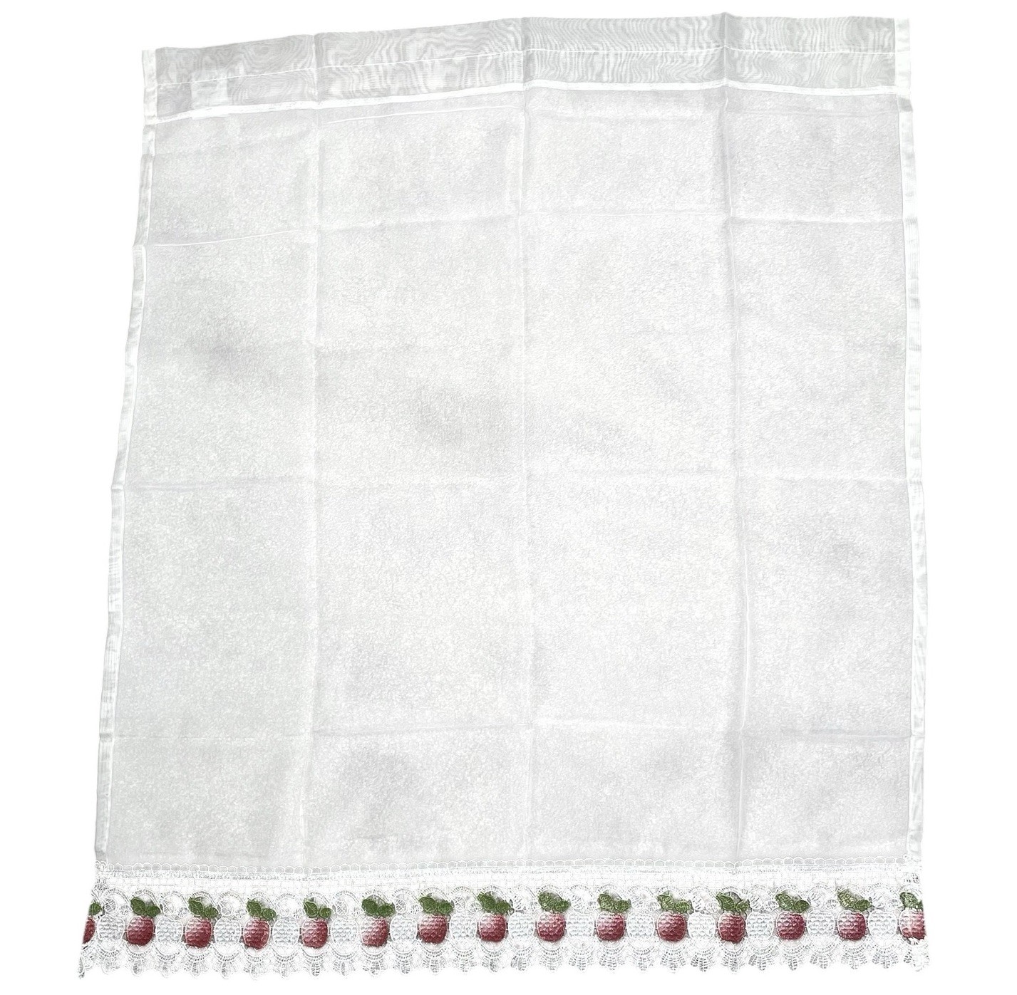 S/2 CHF Apple Orchard Tailored Cafe Valence Ivory Crochet Lace 30W x 36L ea New
