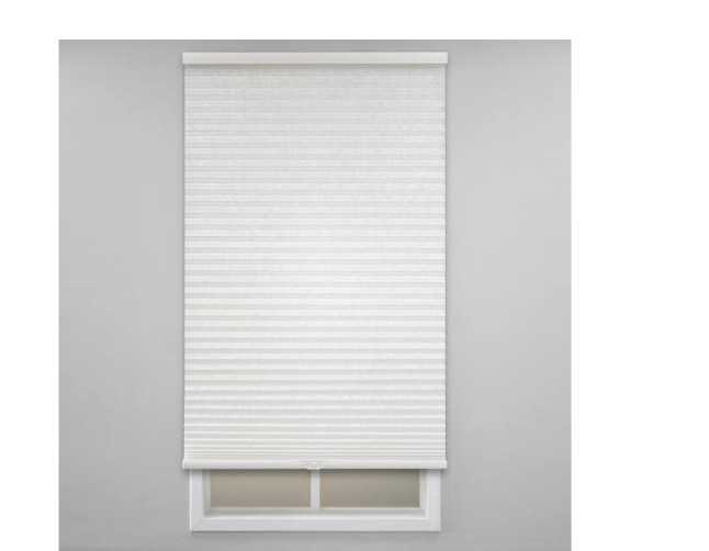White Cordless Light Filtering Eco Polyester Cellular Shades – 26 in. W x 54 in.
