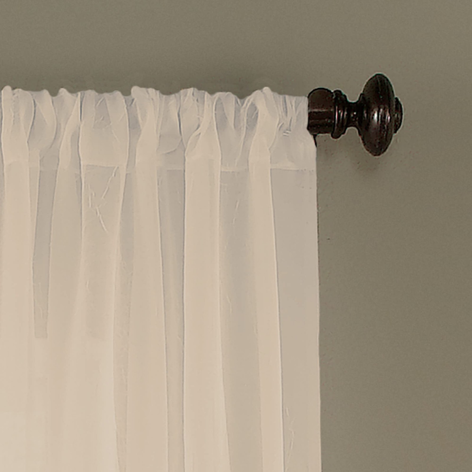 Trinity Crinkle Voile Sheer Curtain Panel, 51 by 63″, Oyster