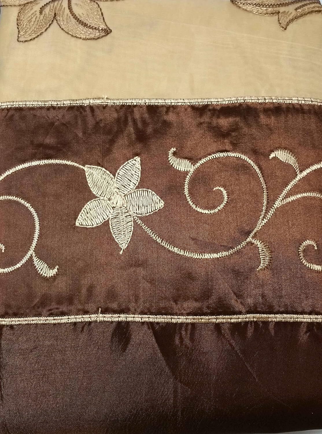 Fancy Collection Embroidery Curtain Set 1 Panel Drapes with Backing & Valance