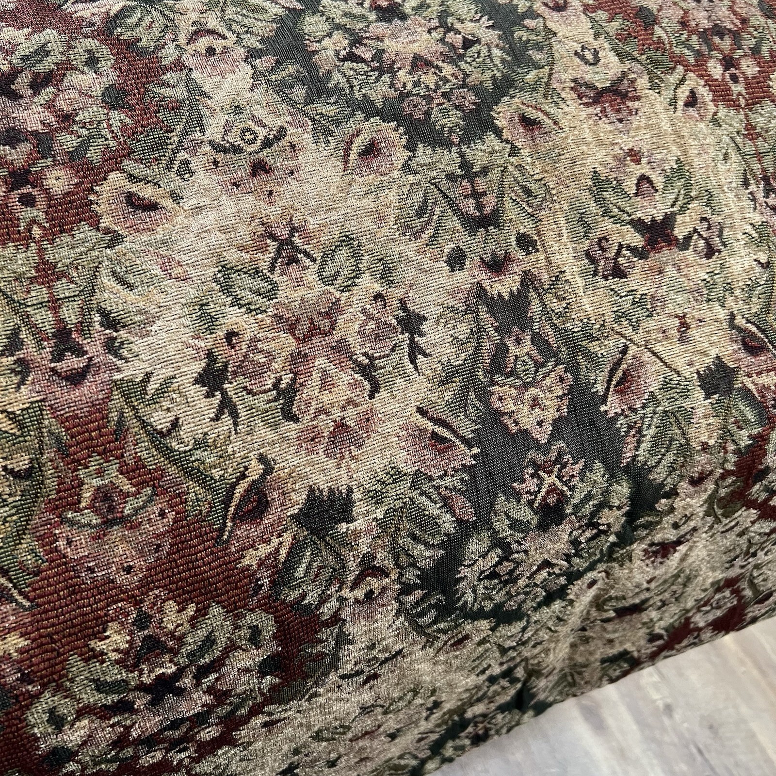 HEMPSTEAD 95″L Drapery Panels Tapestry Green Beige Burgundy tan Floral 2 pc new