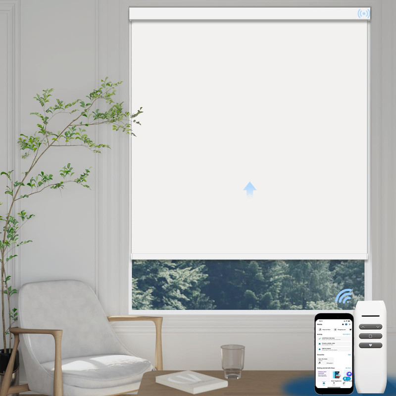 Uilvffo Motorized Blinds Remote Blackout Automatic Blinds For Windows Electric