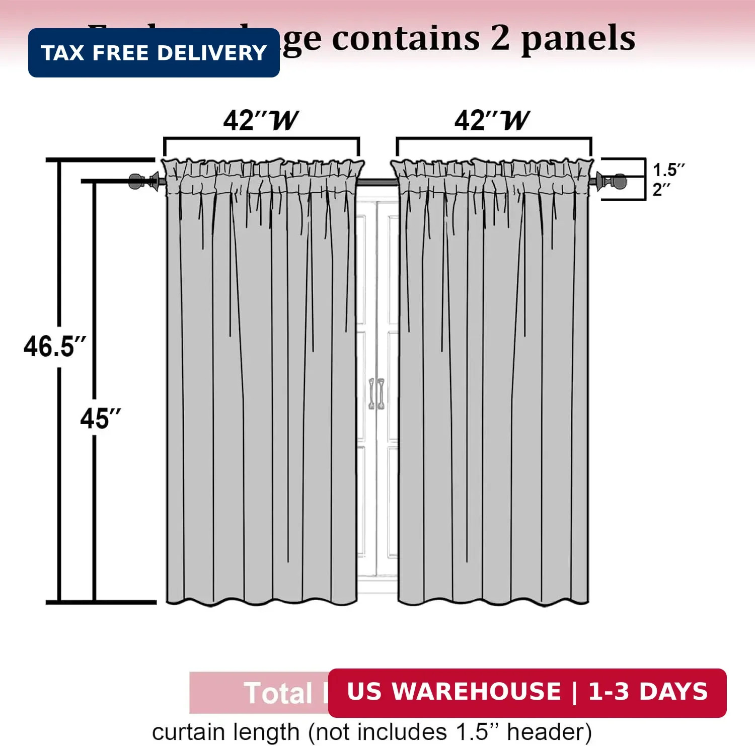 Crushed Kitchen Window Curtains 45 Inches Length 2 Panels Elegant Farmhouse
