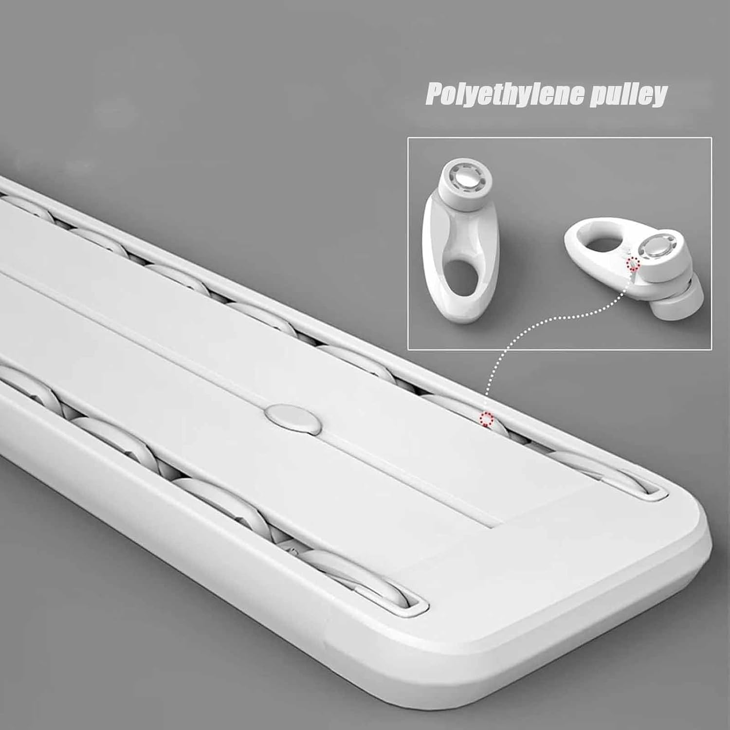 Silent Heavy-Duty Double Track Curtain Rail System, 3M Ceiling Mounted, White